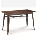 retro metal frame wood top buffet events table